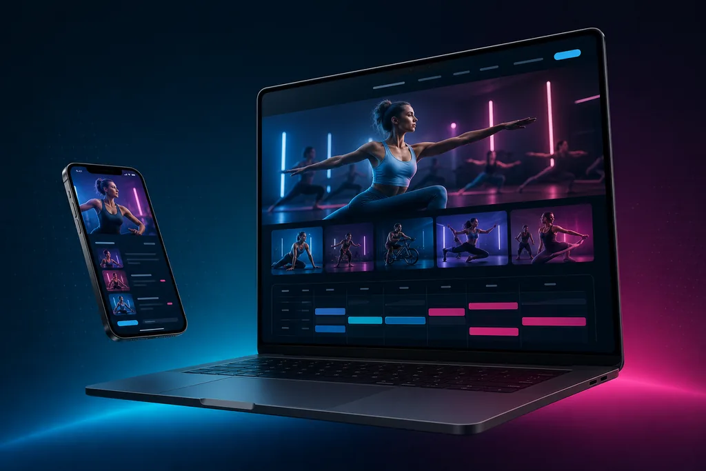 Premium fitness studio website mockup
