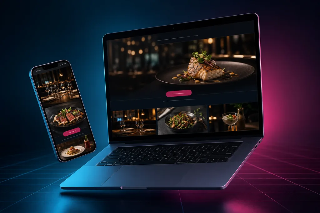 Premium restaurant website mockup