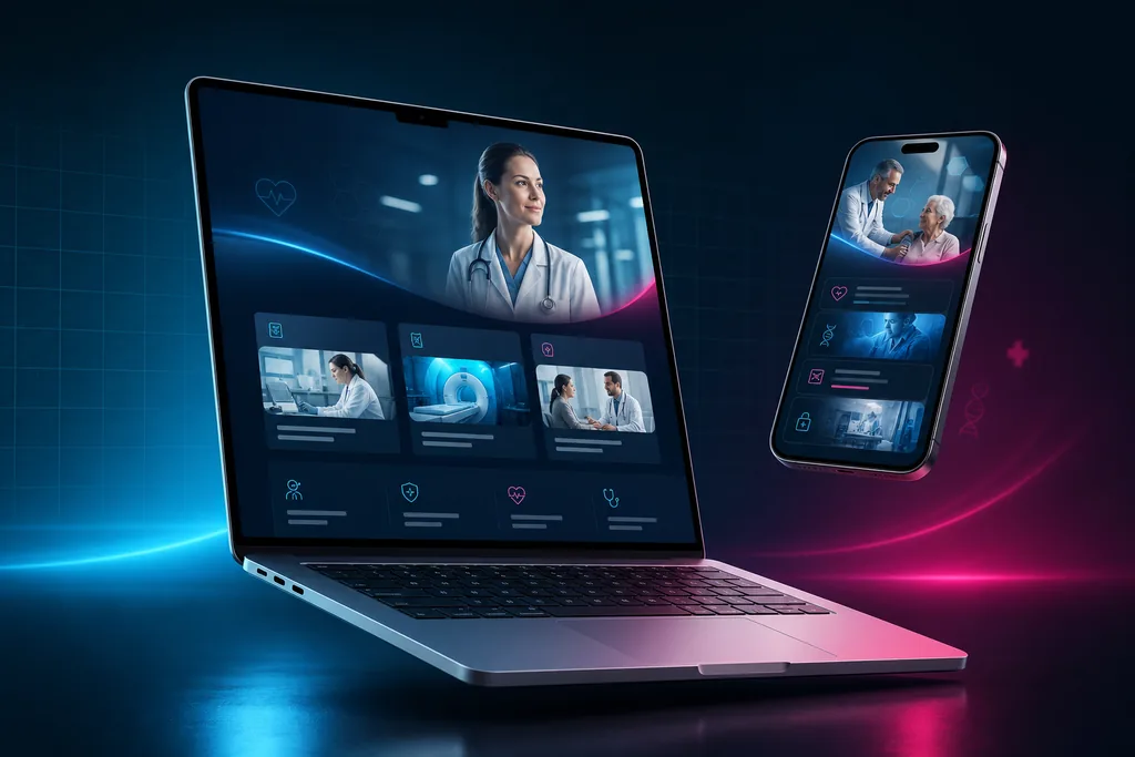 Premium healthcare website mockup