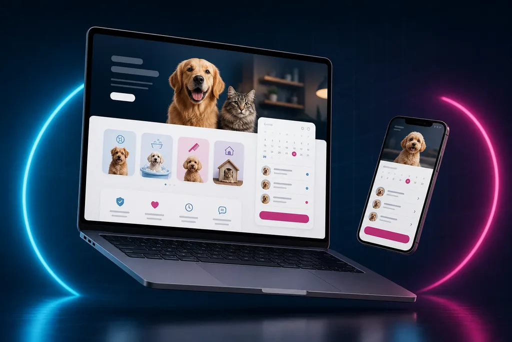Premium pet-services website mockup